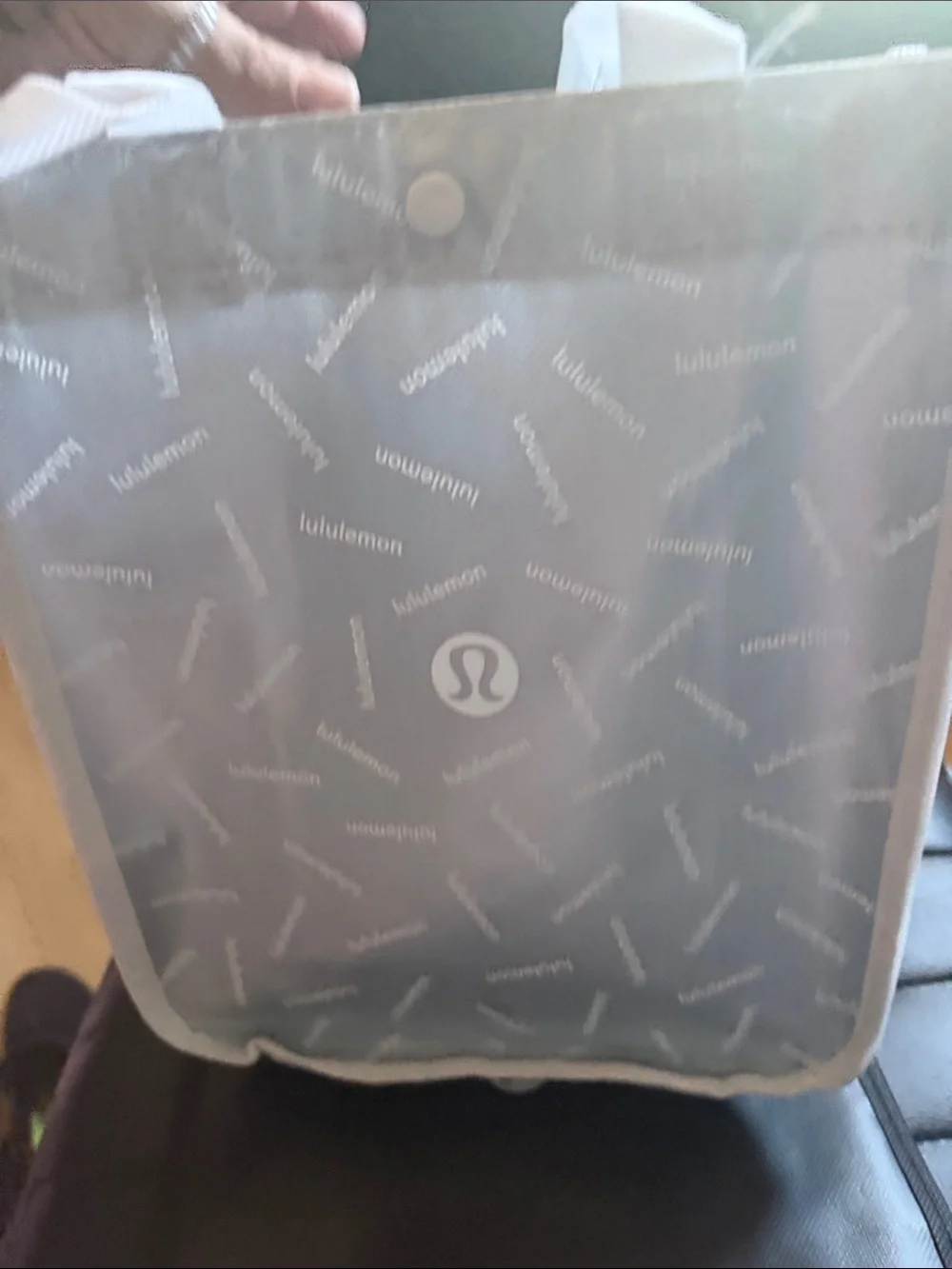 lululemon athletica Black and Silver Reusable Tote/Messenger small Bags